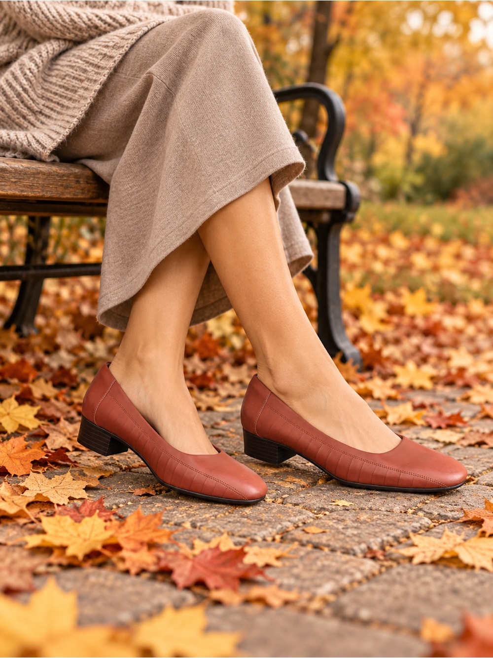 🍁Vintage Studio by LifeStride Cognac Leather Ballet Flats Women 10.5M